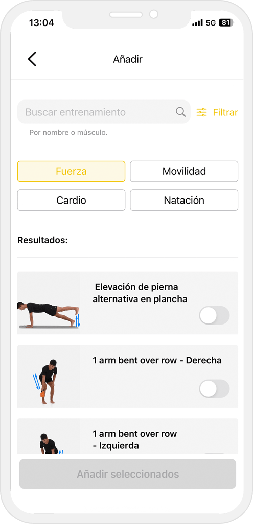 Imagen del apartado "Mi entrenamiento" de Bfit Ibiza App